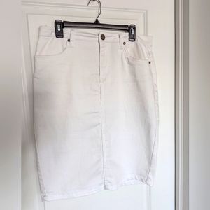 White Denim Skirt